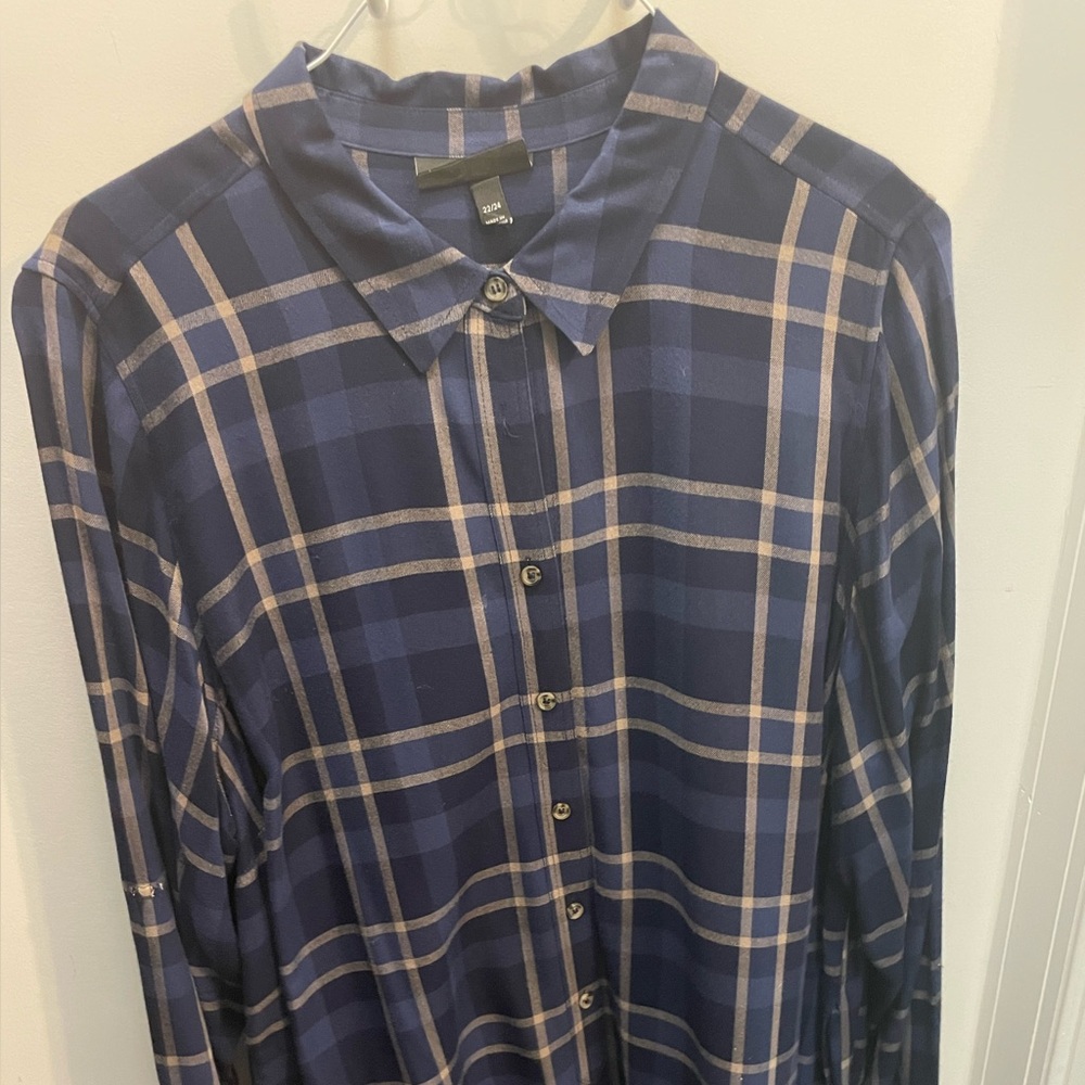 Plaid Button Up Tunic